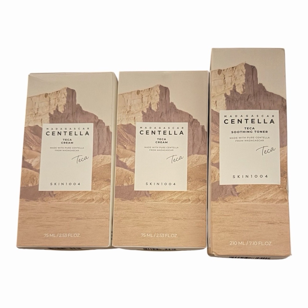 SKIN1004 Madagascar Centella Teca Cream Toner Skincare Set BUNDLE (3PCS)
